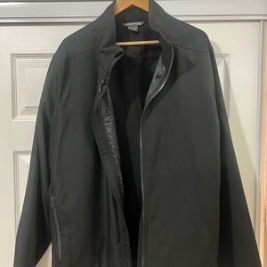 Black 7 pocket wind and water resistant jacket